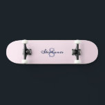 Pretty Pastel Pink Elegant Simple Cute Monogrammed Skateboard<br><div class="desc">Elevate your skateboard rides with personalized pink perfection. This pretty deck is a soft pastel pink, an elegant backdrop to a monogram formed of your initial and name. With refreshing elegance, this skateboard makes a cute personalized gift and a fun accessory to complement your style.</div>