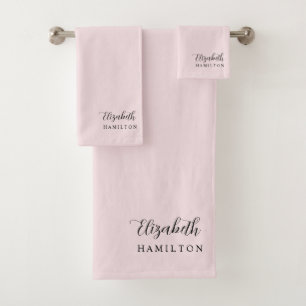 Pretty Pastel Pink Personalized Bath Set