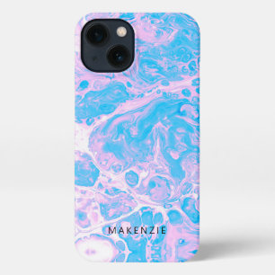 Pretty pastel poured paint personalized iPhone cas 13 Case