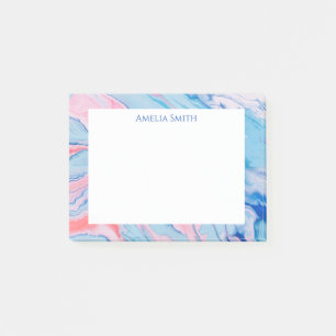 Pretty pastel poured paint post-it notes