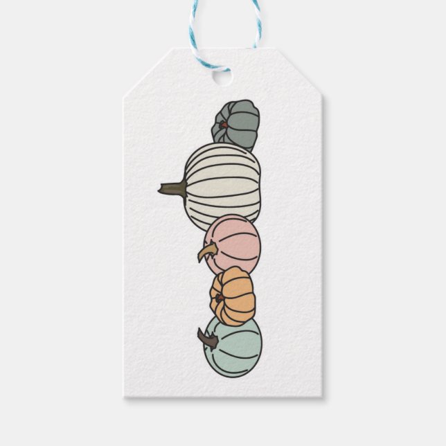 Pretty Pastel Pumpkin Gift Tags (Front)