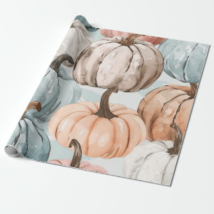 Pretty Pastel Pumpkins Wrapping Paper