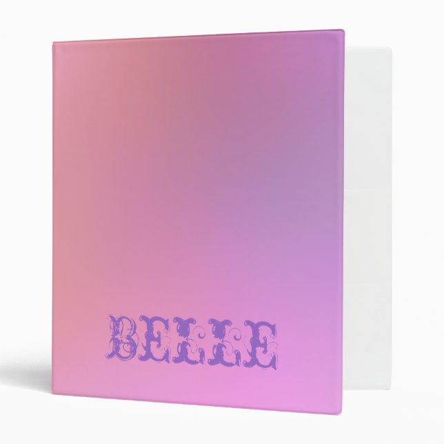 Pretty Pastel Purple Ombre Personalized Binder (Front/Inside)