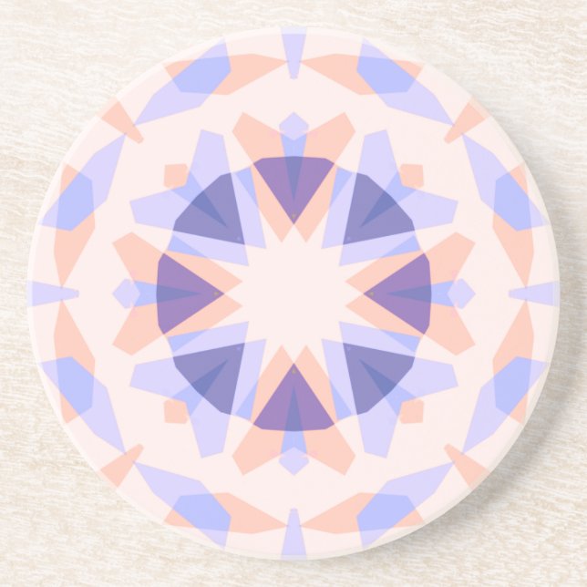 Pretty Pastel Purple Peach Star Eclectic Kitsch Coaster (Front)