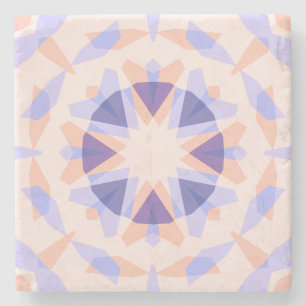 Pretty Pastel Purple Peach Star Eclectic Kitsch Stone Coaster