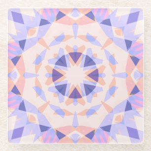 Pretty Pastel Purple Peach Star Girls Decorative Glass Coaster