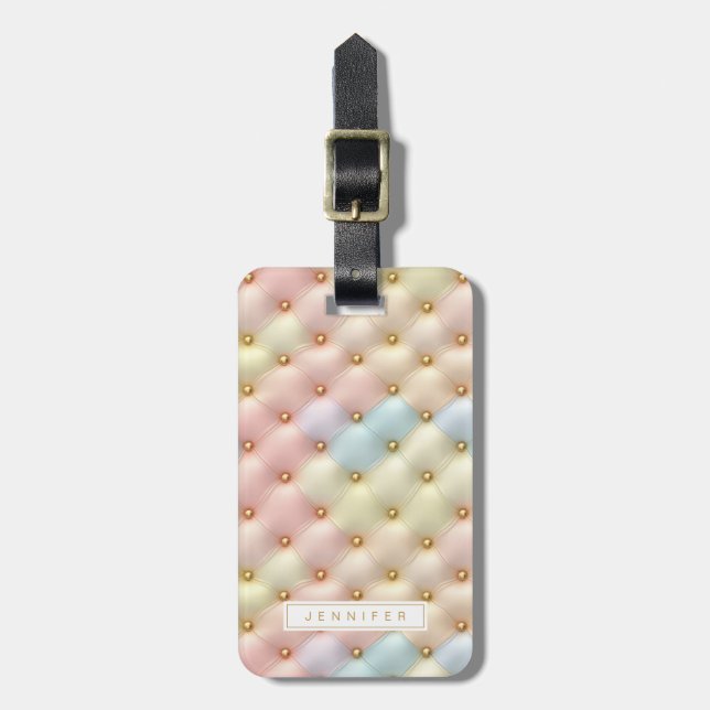 Pretty Pastel Quilt Luggage Tags (Front Vertical)