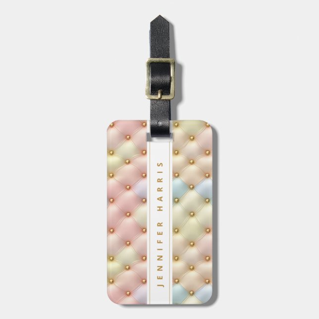 Pretty Pastel Quilt Luggage Tags (Front Vertical)