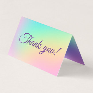 Pretty Pastel Rainbow Gradient Thank You Cards