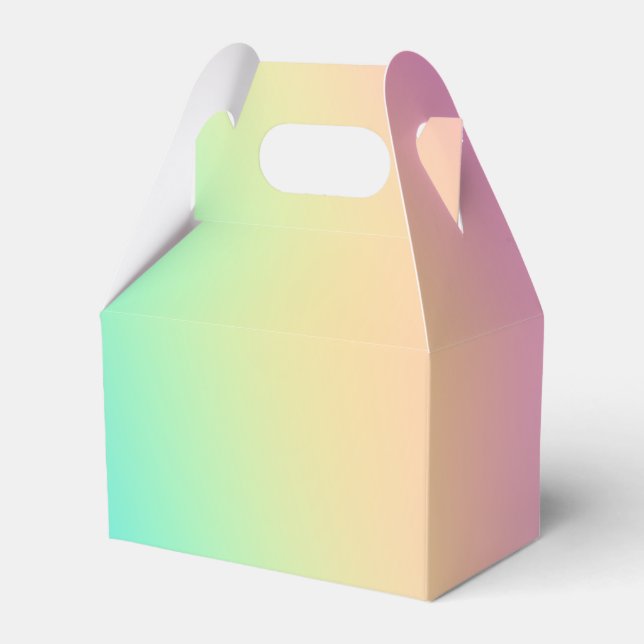 Pretty Pastel Rainbow Gradient Wedding Favor Box (Front Side)