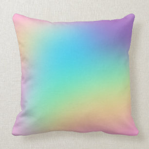 Pretty Pastel Rainbow Gradient Wedding Throw Pillow