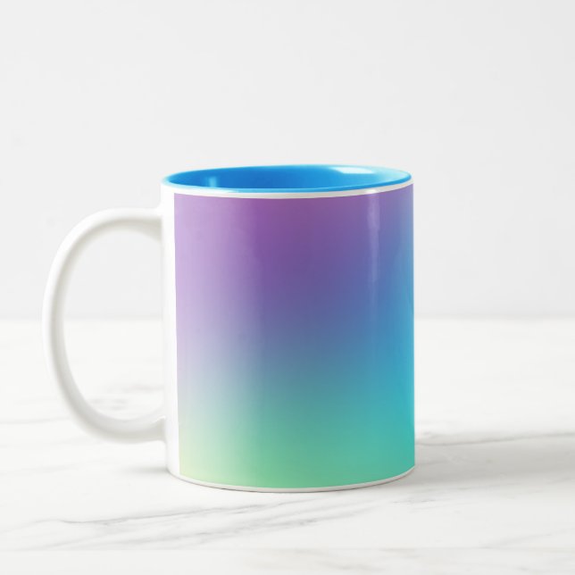 Pretty Pastel Rainbow Gradient Wedding Two-Tone Coffee Mug (Left)