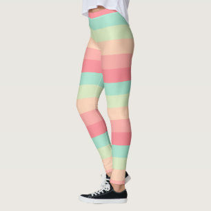 Pretty Pastel Striped Leggings