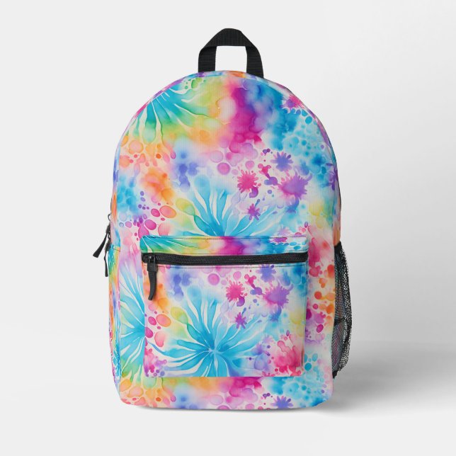 Pretty Pastel Tie Dye Backpack (Front)