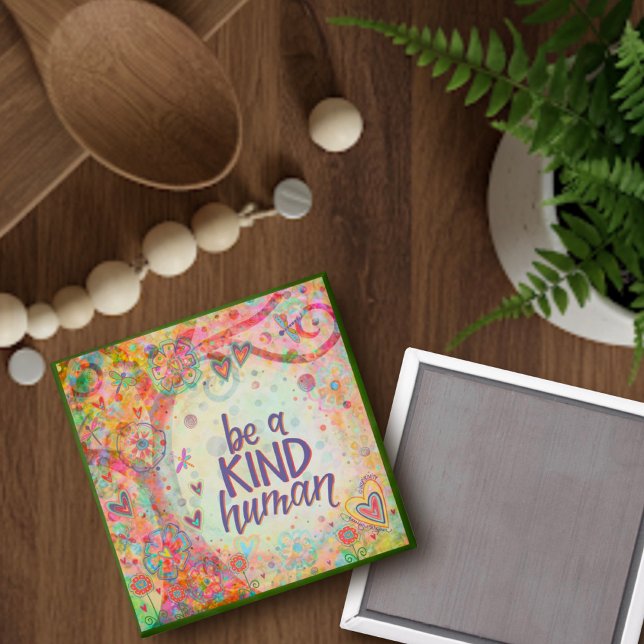 Pretty Pastel Tree Be a Kind Human Inspirivity Magnet (Creator Uploaded)