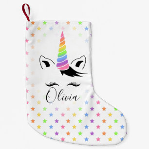 Pretty Pastel Unicorn Small Christmas Stocking