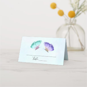 Pretty Pastel Watercolor Butterfles Place Card