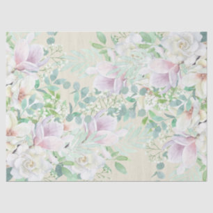 Pretty Pastel Watercolor Ephemera Floral Decoupage Tissue Paper