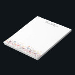 Pretty Pastel Watercolor Flowers Personalized Notepad<br><div class="desc">Beautiful watercolor painting of delicate florals in pretty pastel colours,  personalized with your name.</div>