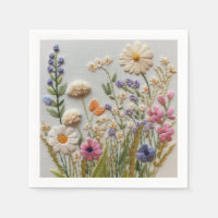 Pretty Pastel Wildflowers Embroidery
