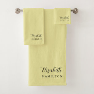 Pretty Pastel Yellow Personalized Bath Set