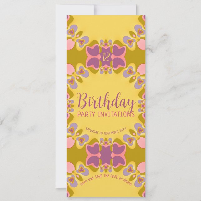 Pretty Pastels 12th Birthday Party Invitation (Front)