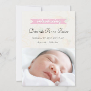 Pretty Pastels - Carte Faire-part de naissance