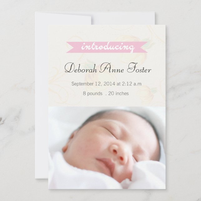 Pretty Pastels - Carte Faire-part de naissance (Devant)