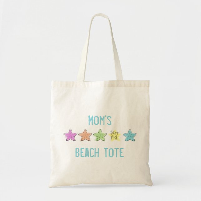 Pretty Pastels Custom Starfish Beach Tote Bag (Front)