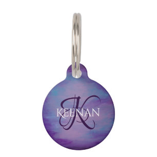 Pretty Pastels   Cute Pink Cloud Purple Blue Sky Pet Tag