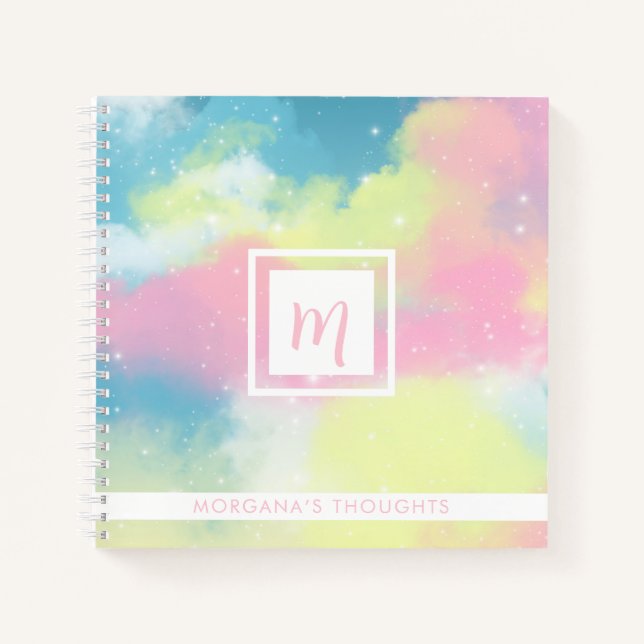 Pretty Pastels Monogram Square Notebook (Front)