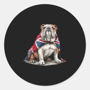 Pretty Patriotic Bulldog Costume Classic Round Sticker
