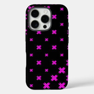 Pretty Pattern Design on Black iPhone 16 Pro Case