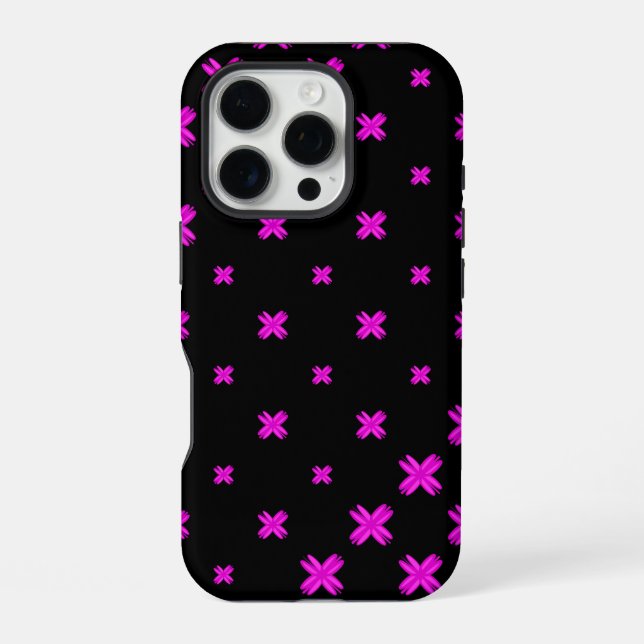Pretty Pattern Design on Black iPhone Case (Back)
