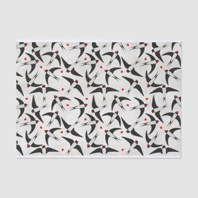 Pretty Pattern Made of Flying Swallow Birds Tissue Paper (Front)