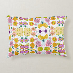 Pretty pattern of fruits white purple green modern accent pillow