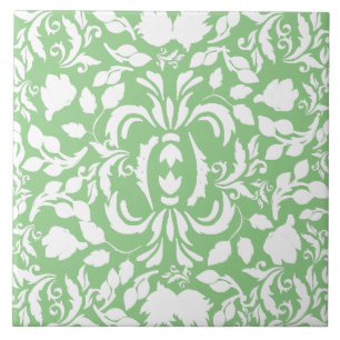 Pretty pattern William Morris green and white Tile