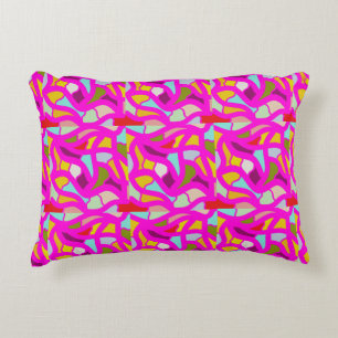 Pretty patterns in pink and rainbow colours accent pillow
