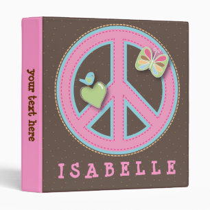 Pretty Peace Sign and Friends Binder