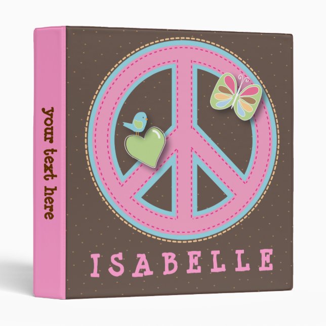 Pretty Peace Sign and Friends Binder (Front/Spine)