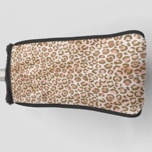 Pretty Peach Brown Leopard Print Golf Head Cover