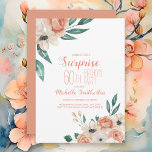 Pretty Peach Cream Floral 60th Birthday Invitation<br><div class="desc">Pretty,  feminine surprise 60th birthday party invitations for her designed with delicate peach and cream floral.  Text is fully customizable,  so these invitations can be designed for any age.</div>