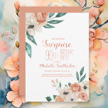 Pretty Peach Cream Floral 90th Birthday Invitation<br><div class="desc">Pretty,  colourful,  and feminine surprise 90th birthday party invitations designed with a cute and delicate peach and cream floral wreath.  Text is fully customizable,  so these invitations can be designed for any age.</div>