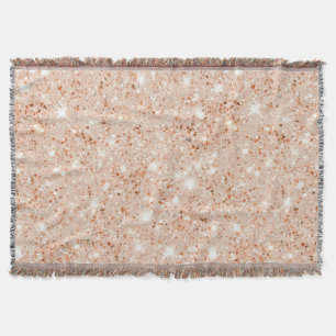 Pretty Peach Glitter Throw Blanket