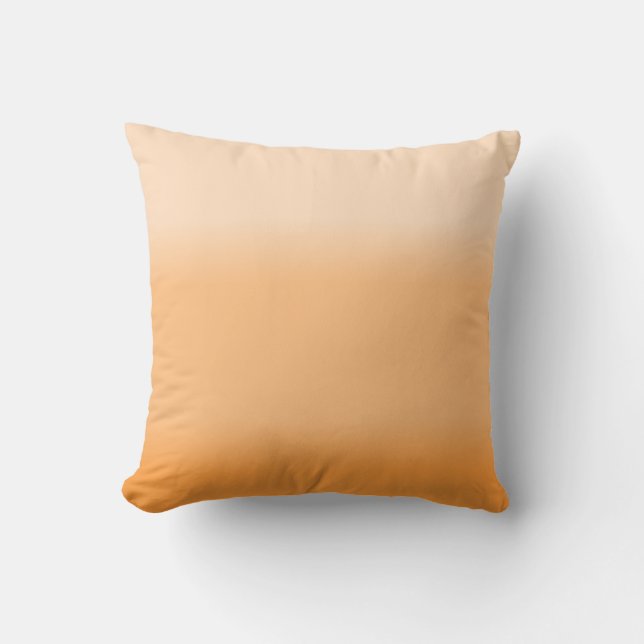 Pretty Peach Ombre Throw Pillow (Front)