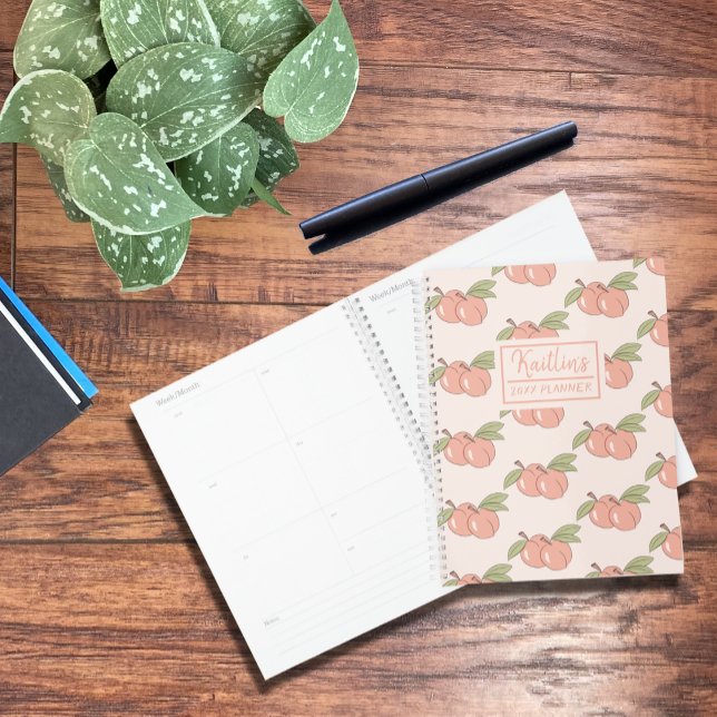 Pretty Peach Pattern Personalized Planner (Creator Uploaded)