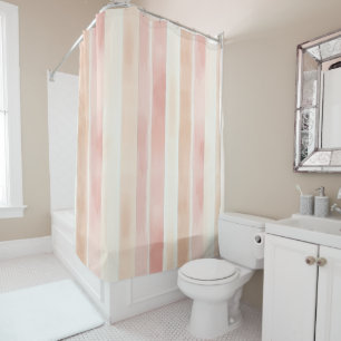Pretty Peach Pink Cream Stripes 