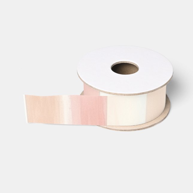 Pretty Peach Pink Cream Stripes  Grosgrain Ribbon (Spool)