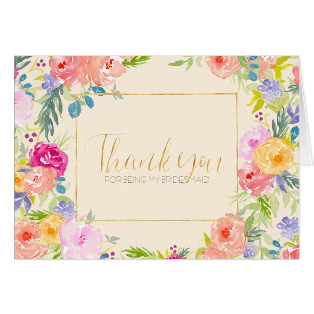 Pretty Peach rose Aquarelle Florale (Devant horizontal)