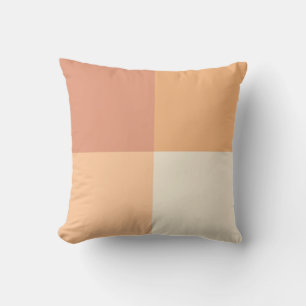 Pretty Peach Squares Throw Pillow